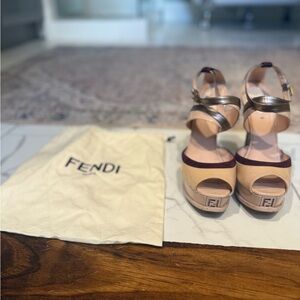 Fendi Women's Beige and Brown Sandals